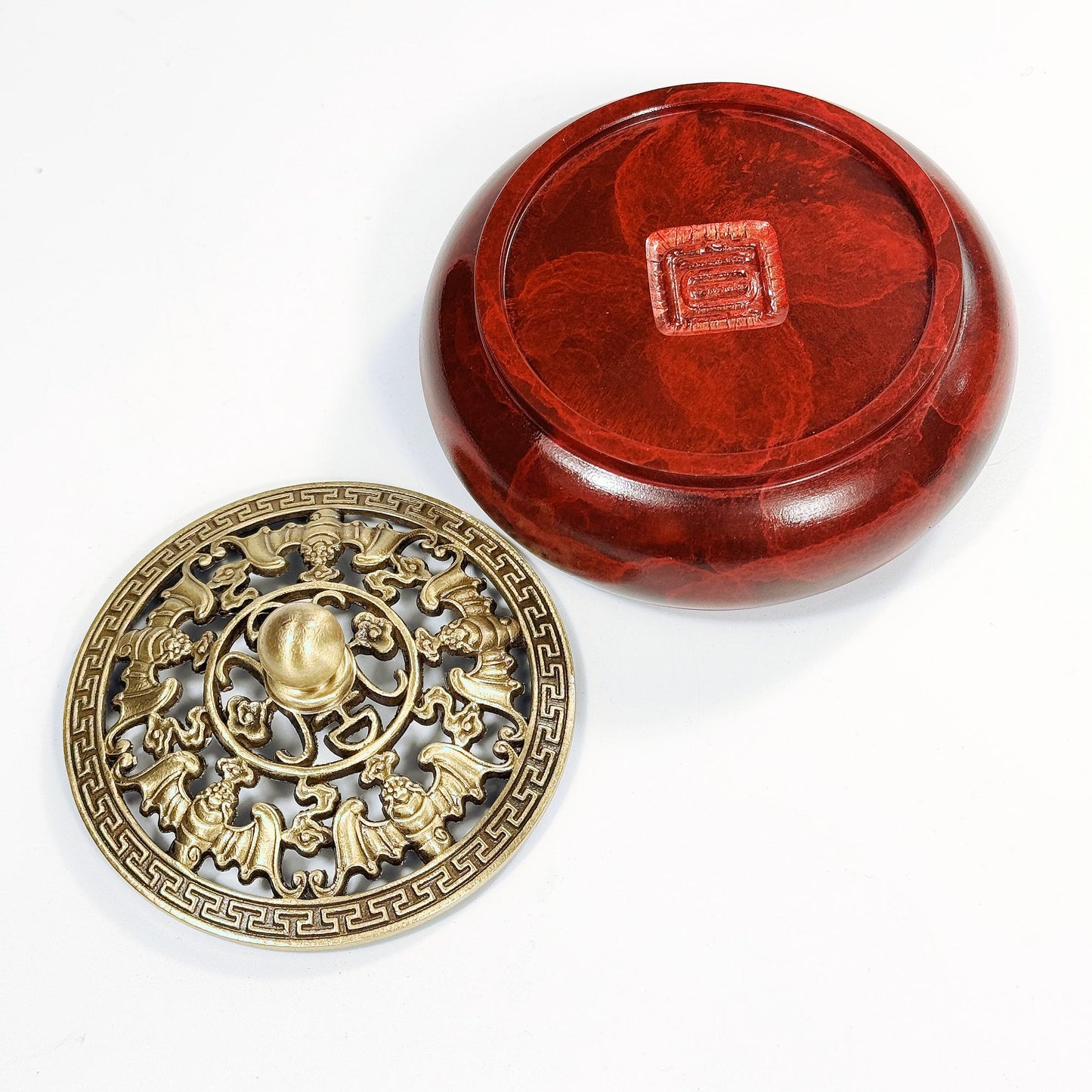 Brass Incense Burner with Holder and Fireproof Cotton