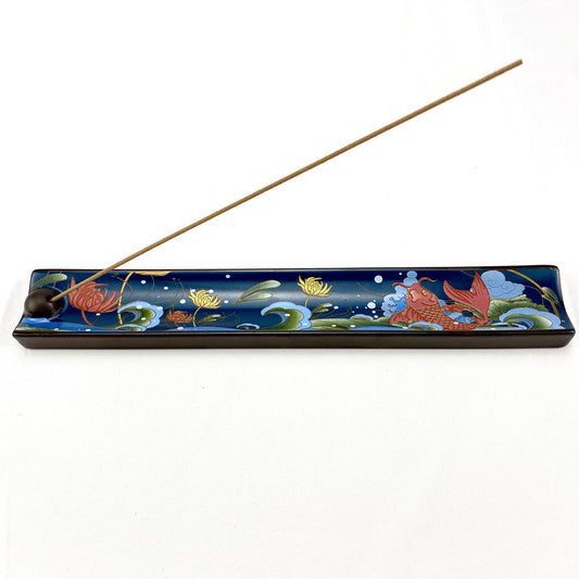 Cloisonne ceramics incense holder for incense sticks (Fish)