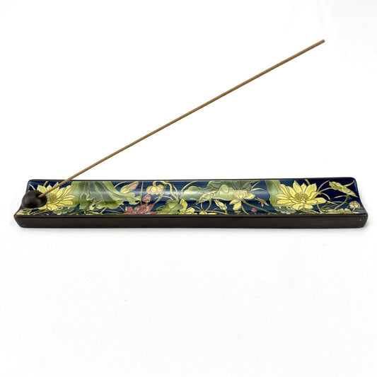 Cloisonne ceramics incense holder for incense sticks (lotus)